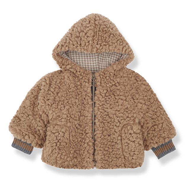 Imanol Sherpa Hooded Jacket | Caramello