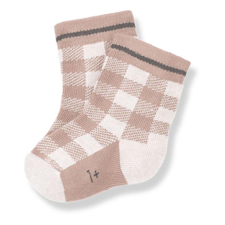 Chaussettes à Carreaux Nia | Rose- Image produit n°0