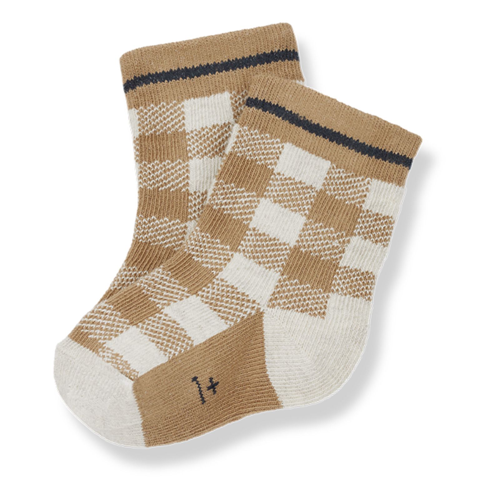 Nia Checked Socks Caramelo- Imagen del producto n°0