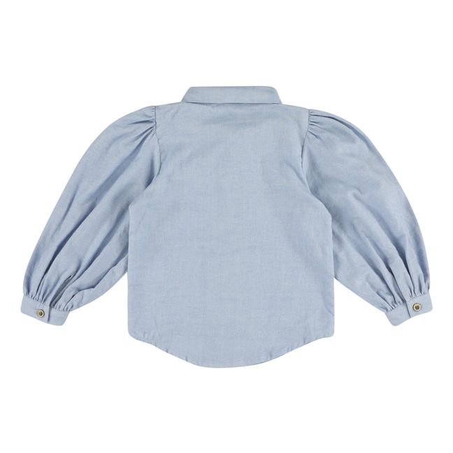 Ray Balloon Sleeve Shirt | Blue
