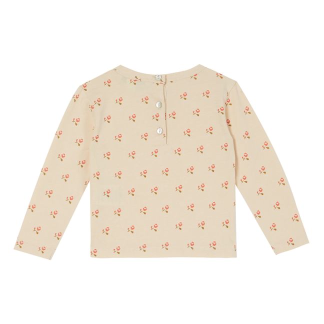Camiseta algodón orgánico Flores | Crudo