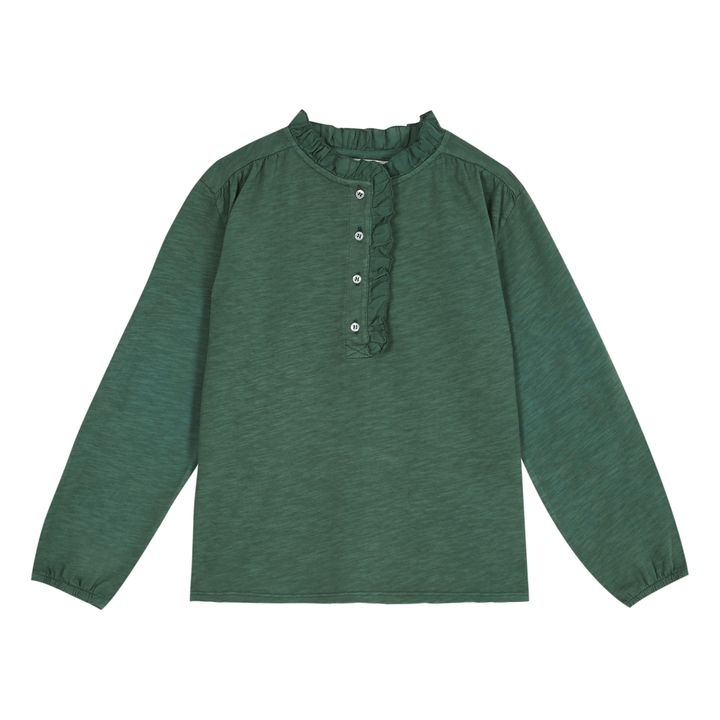 Organic Cotton Jersey Blouse Green- Product image n°0