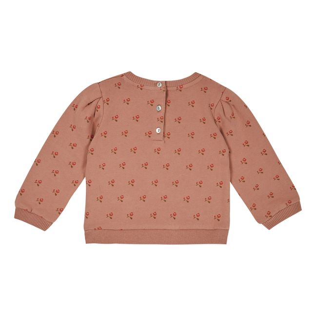 Floral Organic Cotton Sweatshirt | Dusty Pink