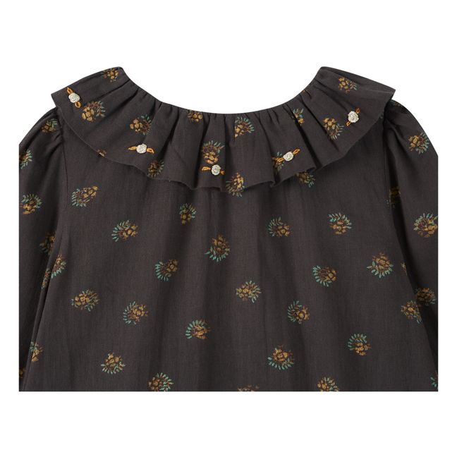 Flower Blouse Charcoal grey