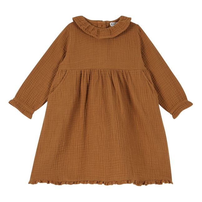Cotton Muslin Dress | Kamelbraun