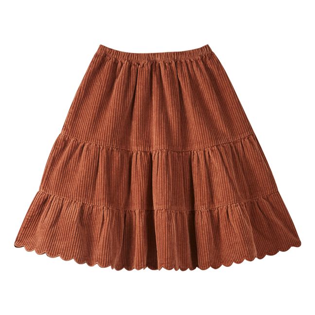 Corduroy Midi Skirt Caramello