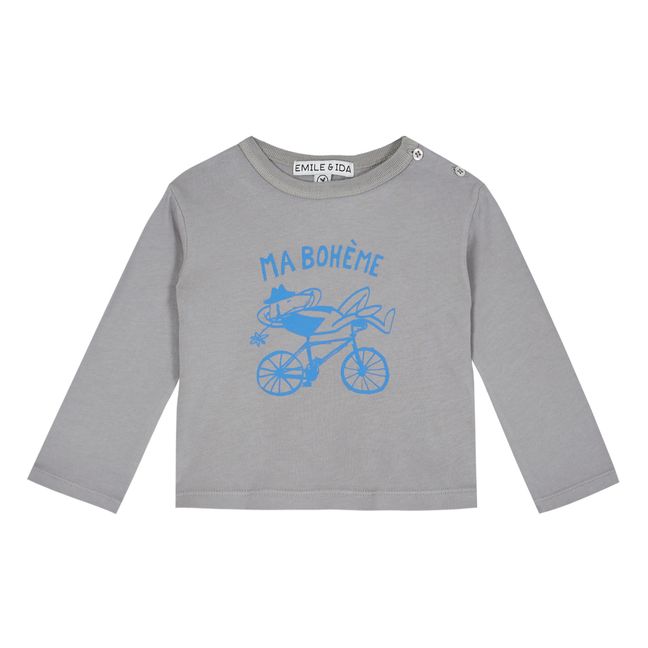 Bohème Organic Cotton Bicycle T-shirt Gris