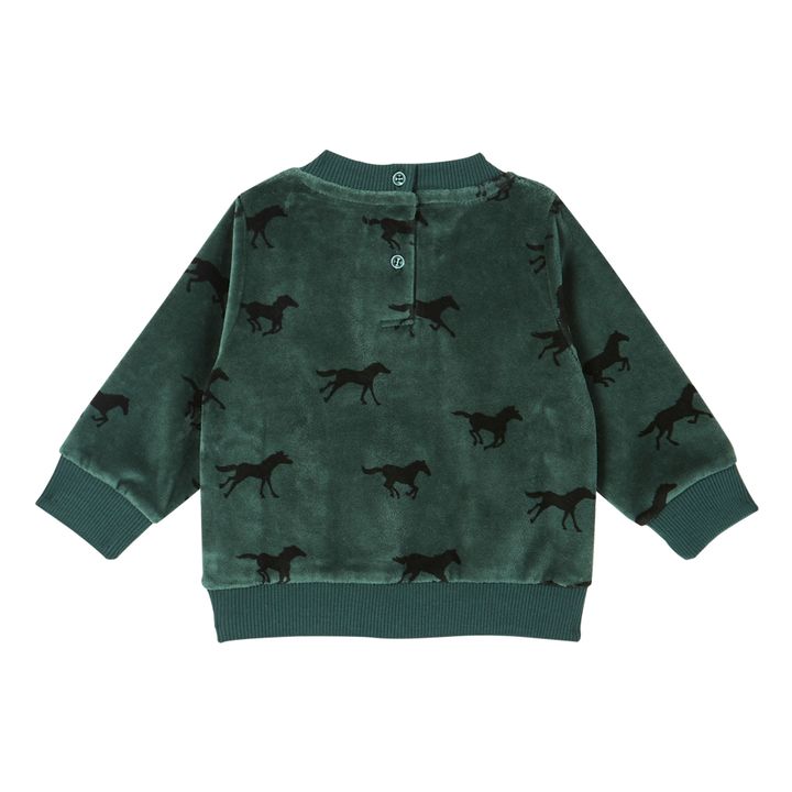 Velour Horse Sweatshirt Verde- Imagen del producto n°2