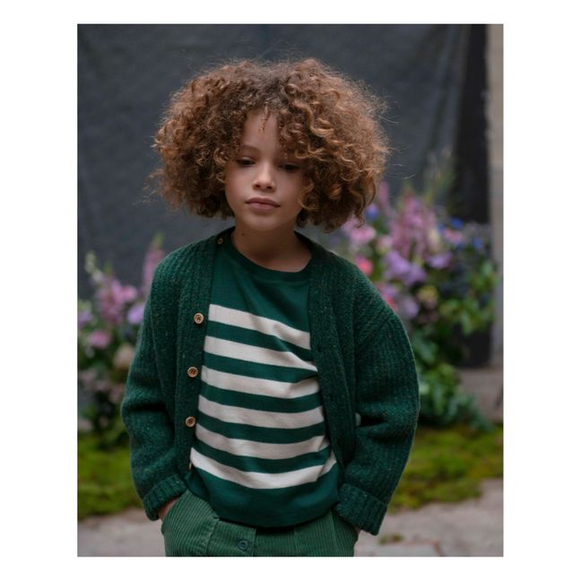 Organic Cotton Striped Sweatshirt | Verde
