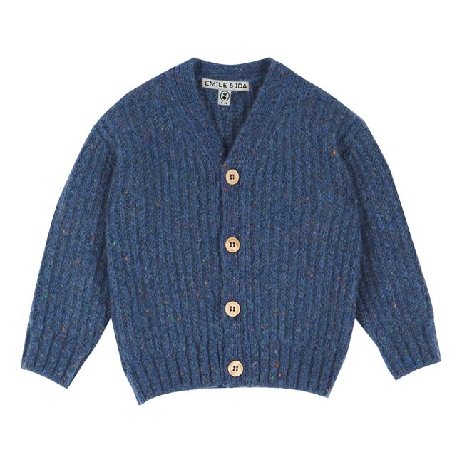 Recycled Wool Cardigan Navy blue