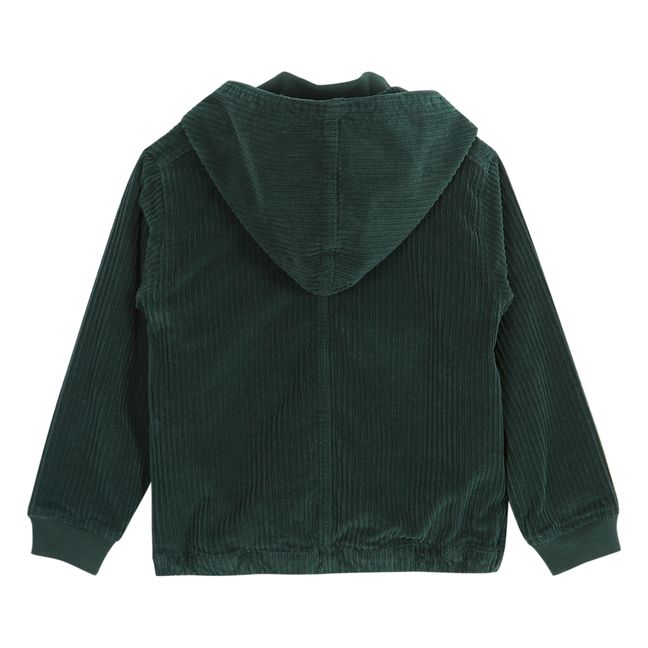 Corduroy Faux Fur-Lined Coat | Green