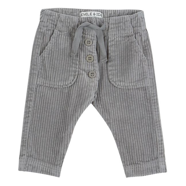 Button-Up Corduroy Trousers | Grau