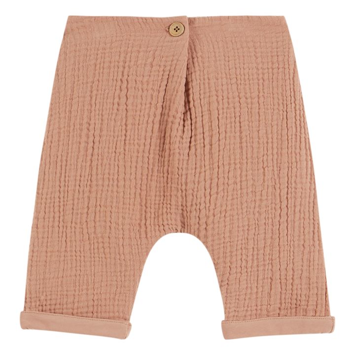 Reversible Cotton Muslin Harem Pants Pink- Product image n°0
