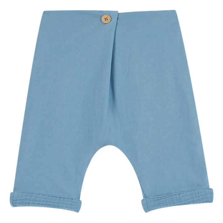 Reversible Cotton Muslin Harem Pants Light blue- Product image n°1