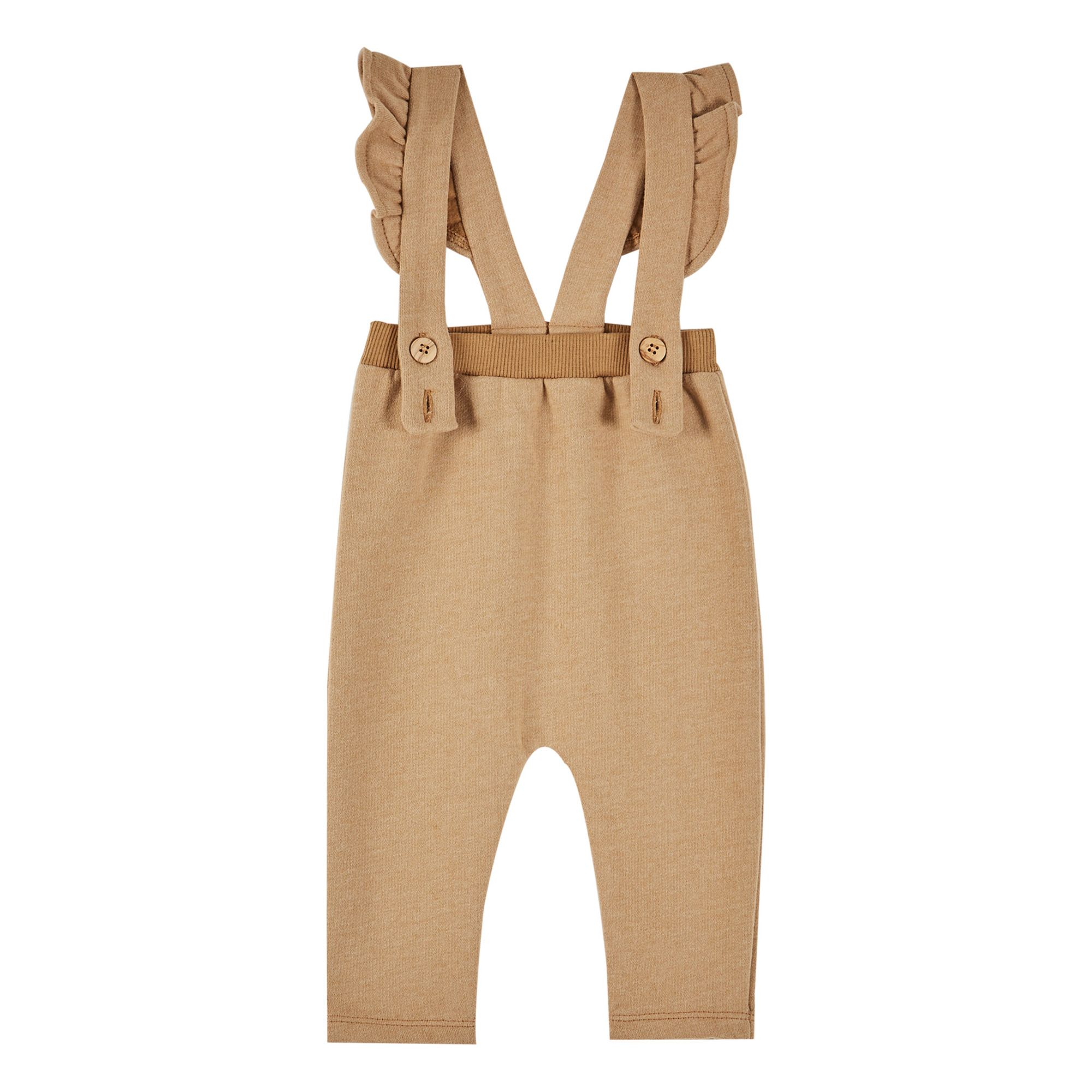Organic Fleece Suspender Harem Pants Camel- Product image n°0