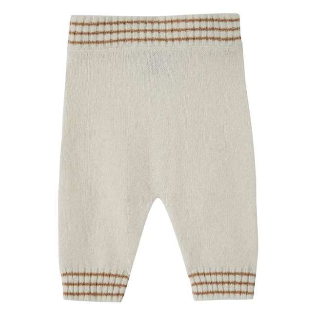 Baby Alpaca and Merino Wool Knit Trousers Crudo