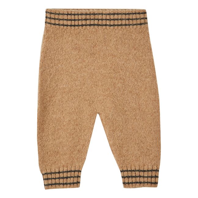 Baby Alpaca and Merino Wool Knit Trousers | Camel