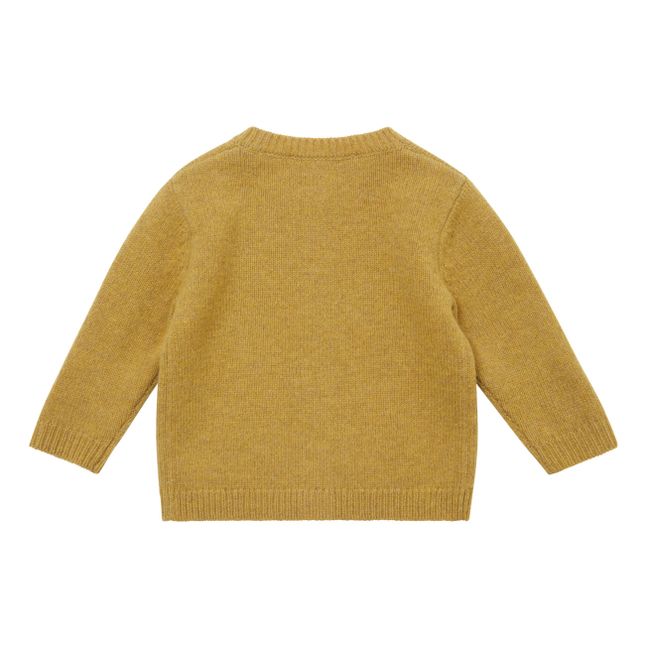Gadwell Responsible Wool and Recycled Nylon Cardigan Ochre
