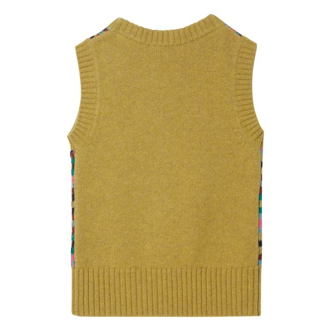 Maple Responsible Wool and Recycled Nylon Jacquard Vest Ochre