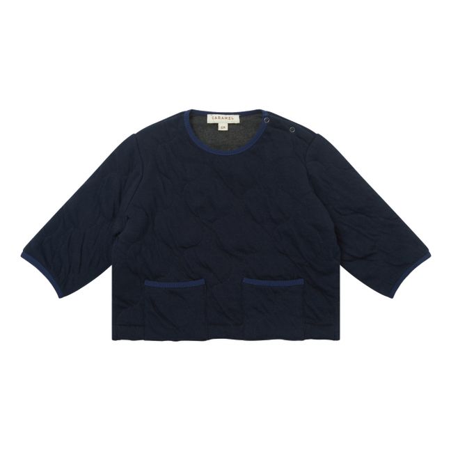 Crabapple Quilted Sweatshirt Navy blue