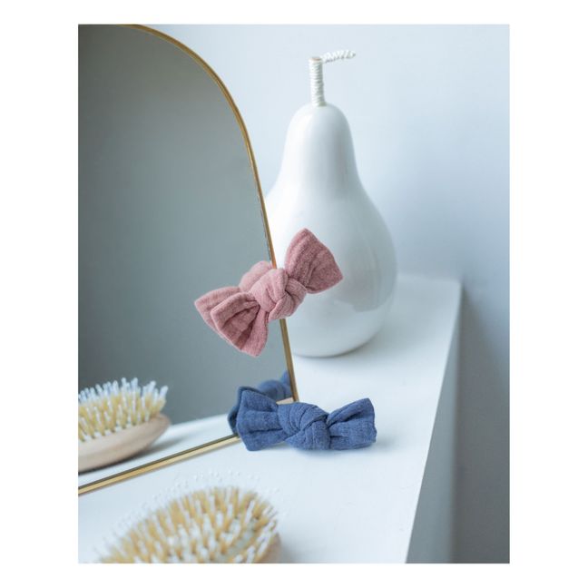 Cotton Muslin Bow Hair Clips - Set of 2