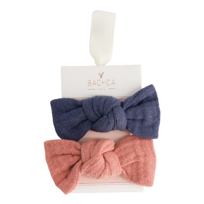 Cotton Muslin Bow Hair Clips - Set of 2