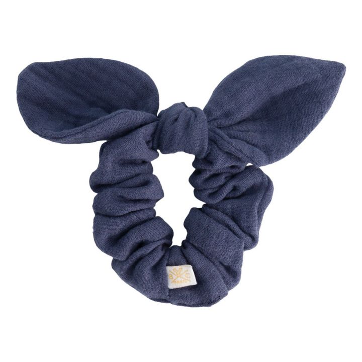 Haargummi Knoten aus Baumwollgaze | Blau- Produktbild Nr. 0
