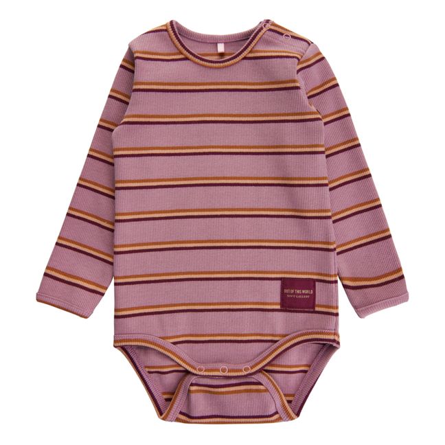 Galileo Striped Baby Bodysuit | Pink