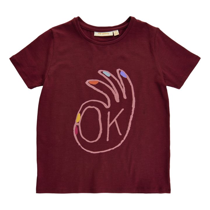 T-shirt Ok | Bordeaux- Image produit n°0