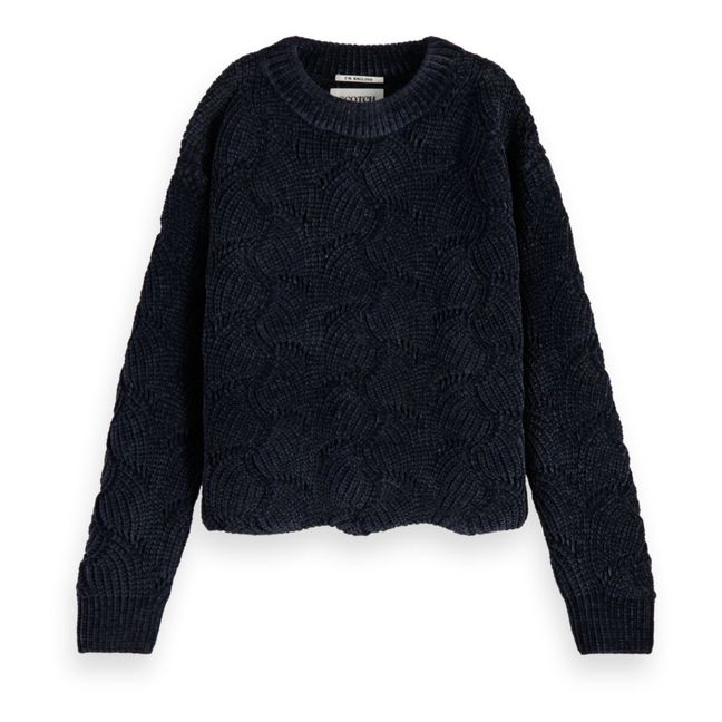 Pull Col Rond Bleu nuit
