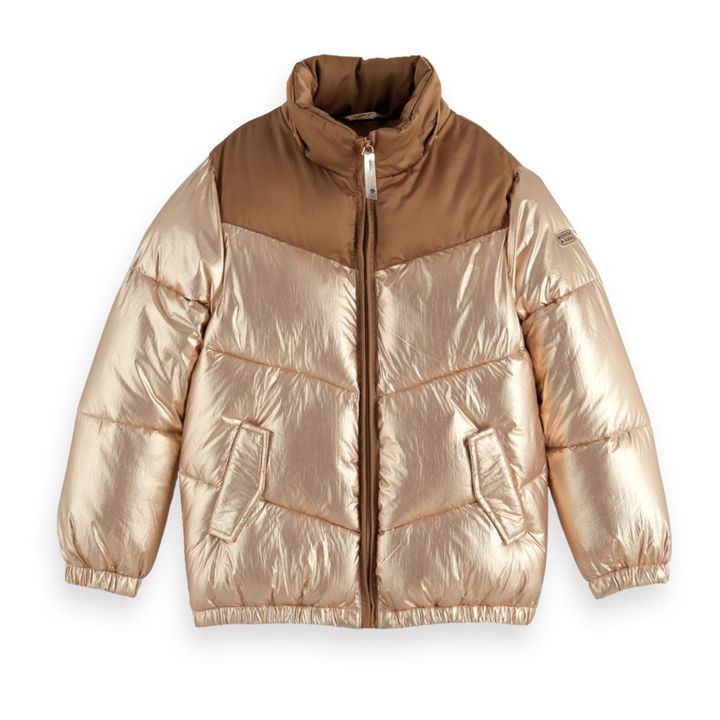 Metallic Puffer Jacket | Brown- Product image n°0