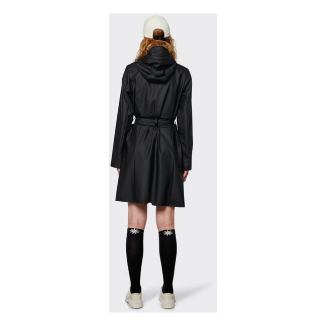 Curve Belted Waterproof Parka | Black