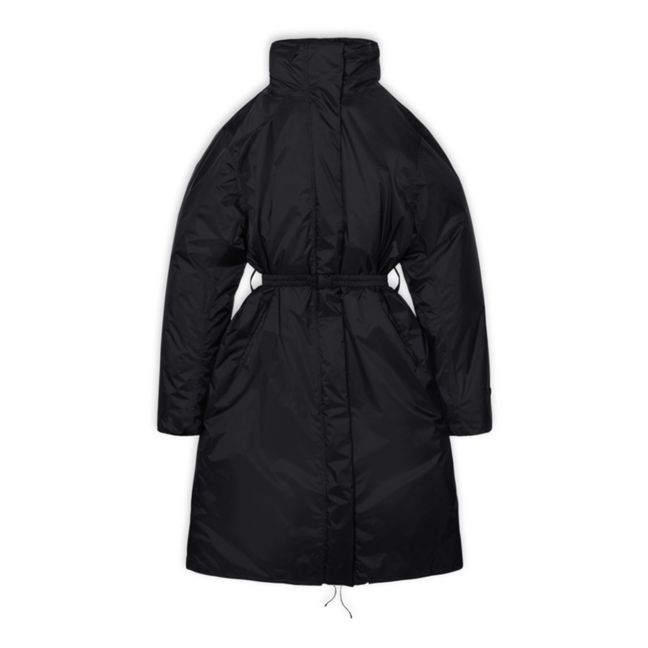 Long Quilted Coat Negro