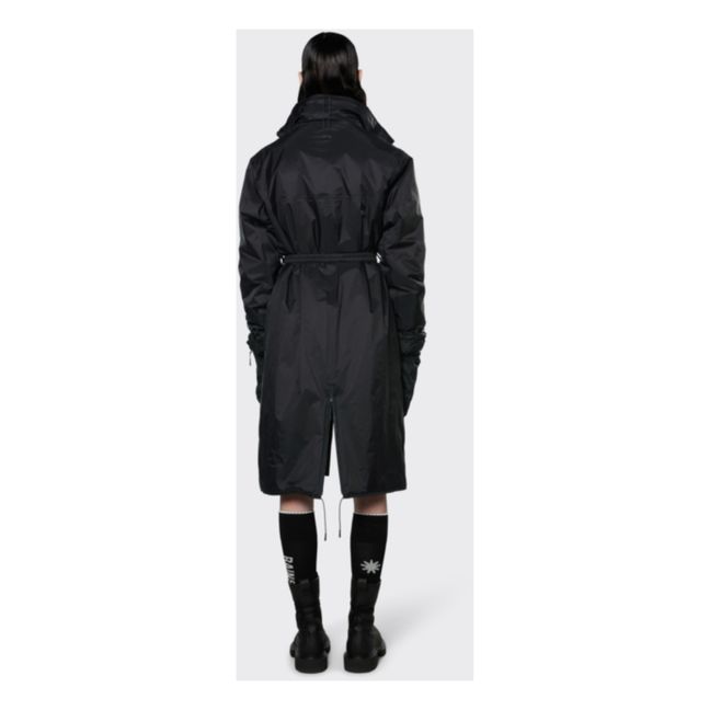 Long Quilted Coat | Nero