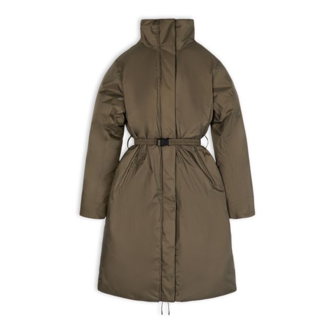 Long Quilted Coat | Marrone