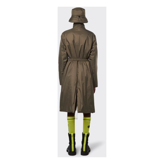 Long Quilted Coat | Marrón