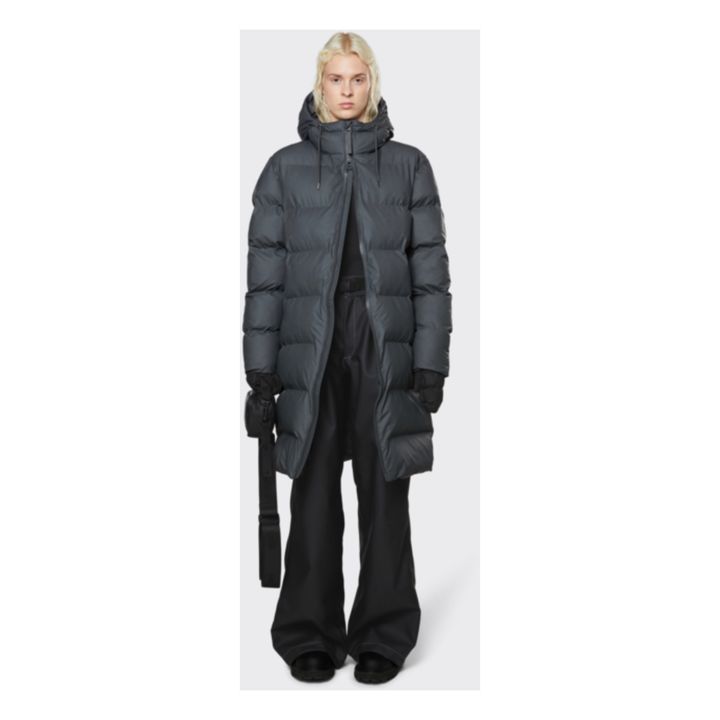 Long Hooded Puffer Jacket | Gris Antracita- Imagen del producto n°1