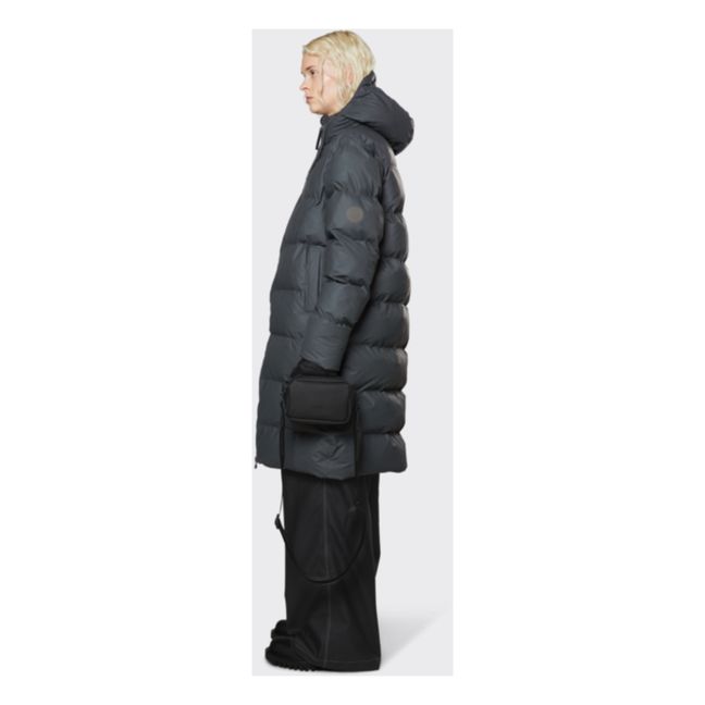 Doudoune Longue Capuche | Gris anthracite