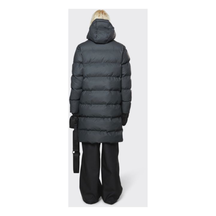 Long Hooded Puffer Jacket | Grigio antracite- Immagine del prodotto n°3