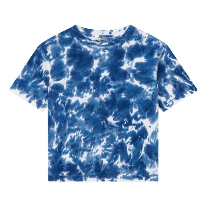Organic Cotton Pyjama T-shirt | Navy blue - Off-white- Product image n°0