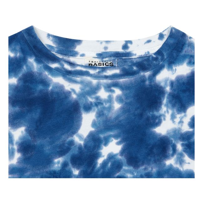 Organic Cotton Pyjama T-shirt | Blu marino - Ecru