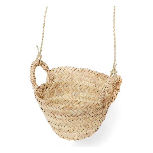 Woven Palm Leaf Hanging Basket
