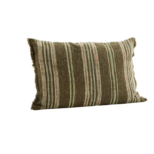 Striped Cushion Cover Verde Kaki