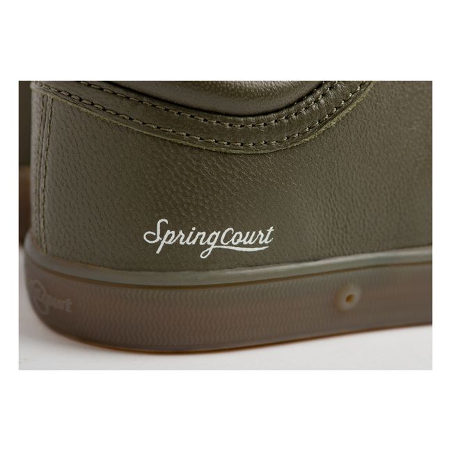 G2 Leather Low-Top Velcro Sneakers | Olive green