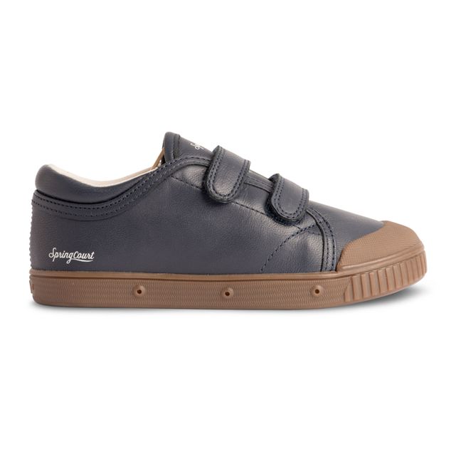 G2 Leather Low-Top Velcro Sneakers Blu