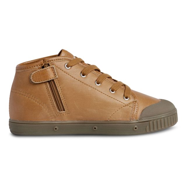 Baskets Montantes Zip B2 Cuir | Camel