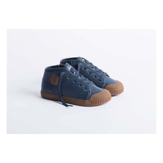 B2 Leather High-Top Sneakers Blau