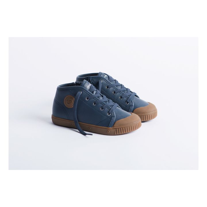 B2 Leather High-Top Sneakers | Blau- Produktbild Nr. 1