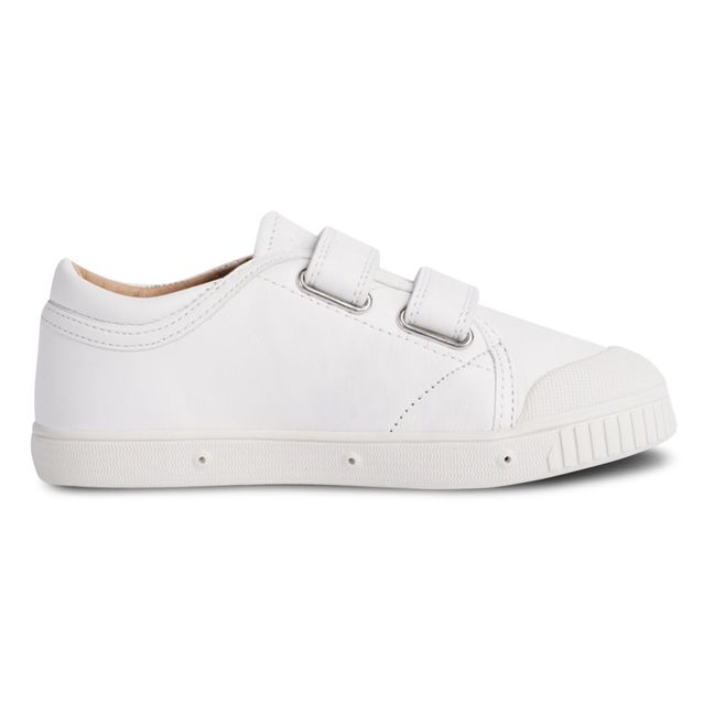 G2 Nappa Low-Top Velcro Sneakers | White