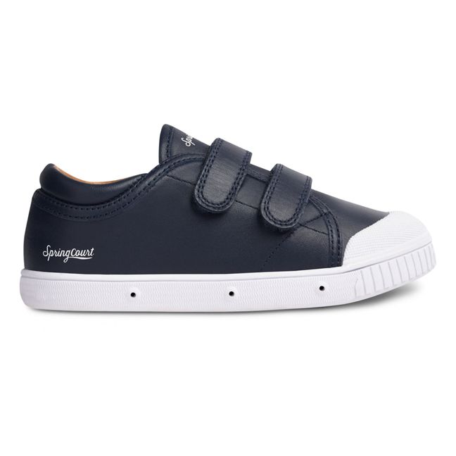 G2 Nappa Low-Top Velcro Sneakers | Navy blue